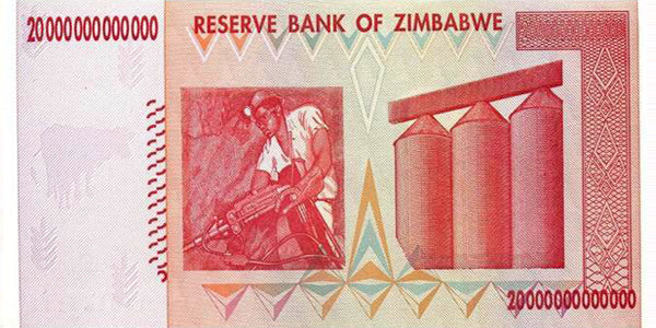 Zimbabwe $20 Trillion Dollar Banknote, 2008, Uncirculated ...